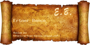 Ertner Bence névjegykártya